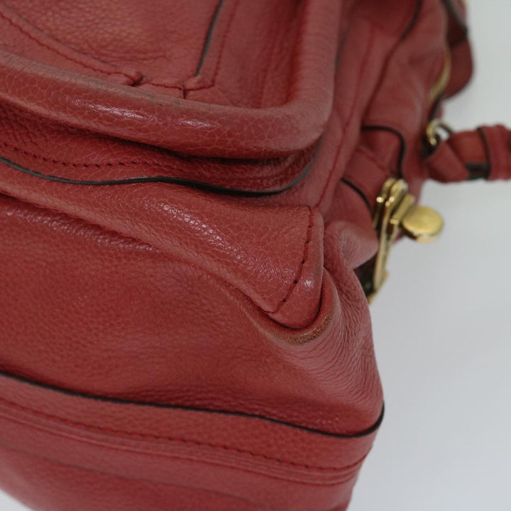 Chloe Paraty Hand Bag Leather Red 67266