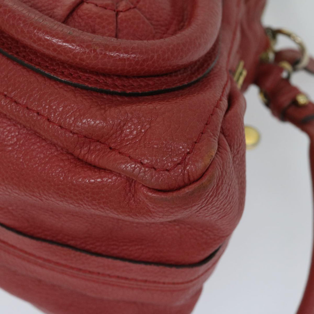 Chloe Paraty Hand Bag Leather Red 67266