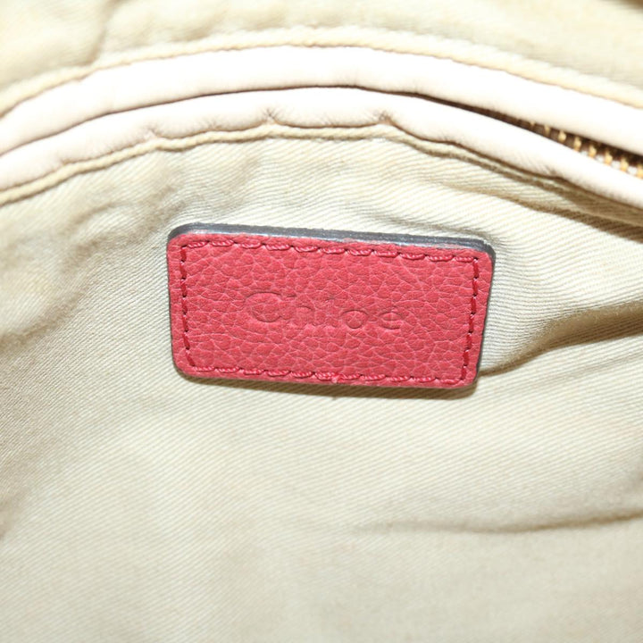 Chloe Paraty Hand Bag Leather Red 67266