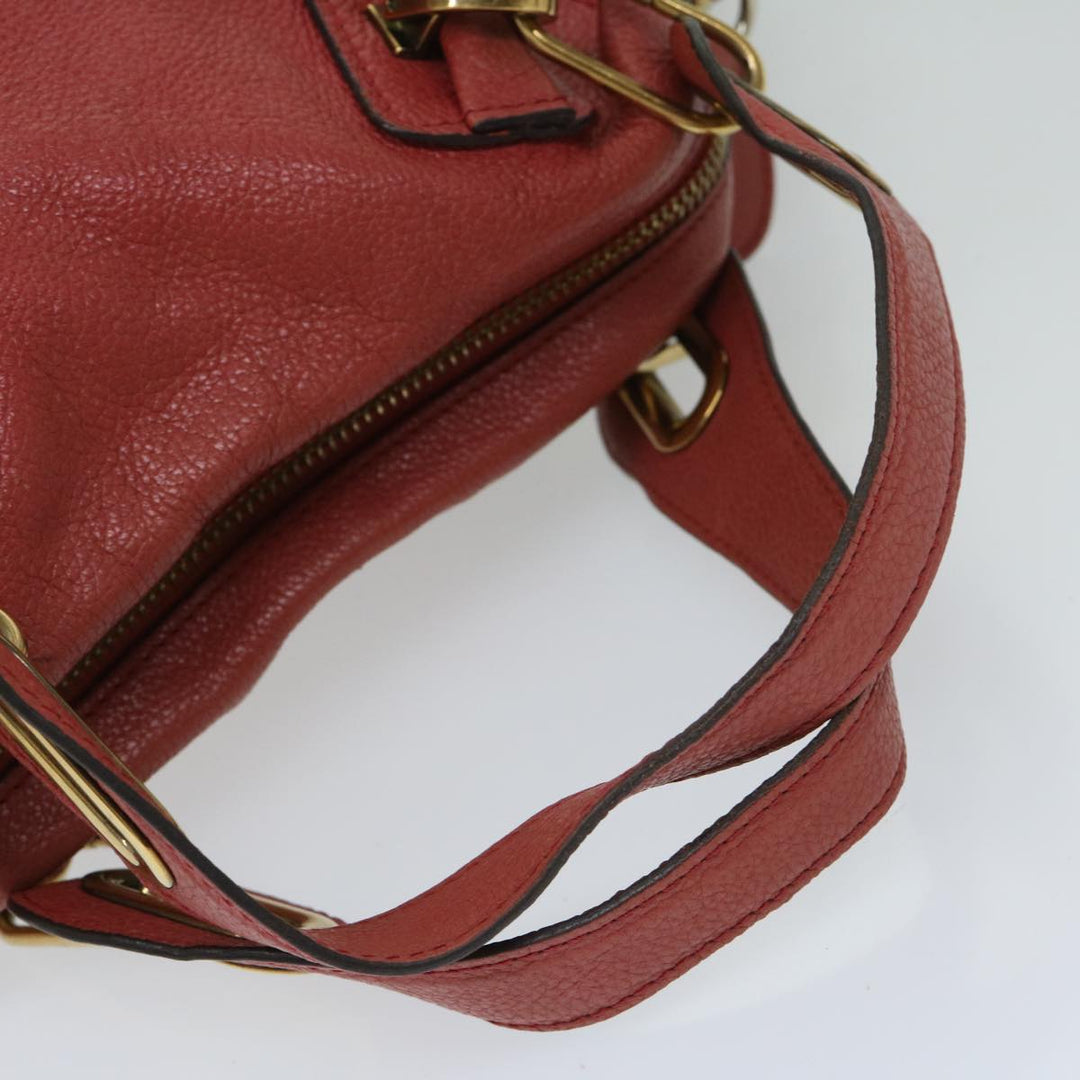 Chloe Paraty Hand Bag Leather Red 67266
