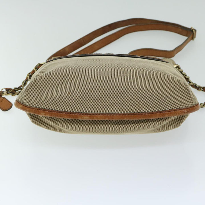 Chloe Harley Shoulder Bag Canvas Leather Beige Brown 67268