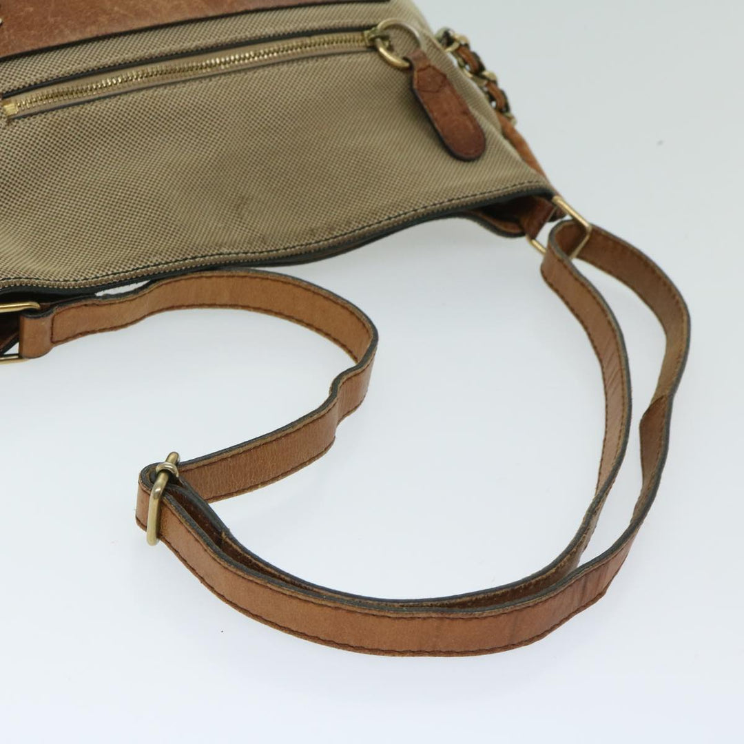 Chloe Harley Shoulder Bag Canvas Leather Beige Brown 67268
