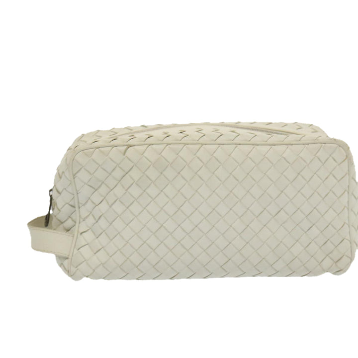 Bottega veneta INTRECCIATO Clutch Bag Leather White 174361 Auth 67355