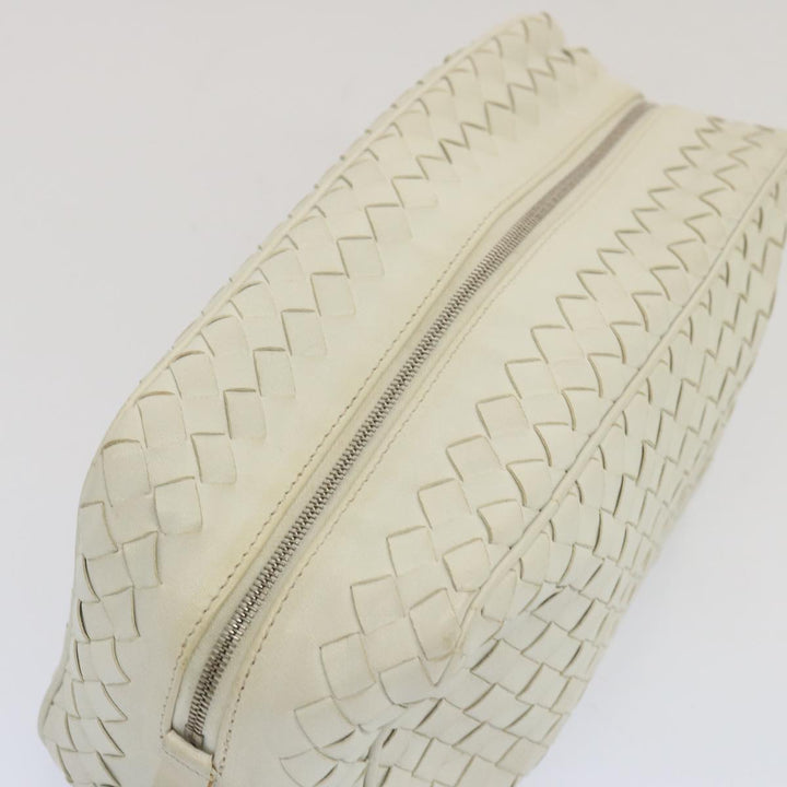 Bottega veneta INTRECCIATO Clutch Bag Leather White 174361 Auth 67355