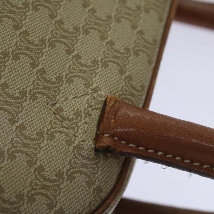 Celine Macadam Canvas Hand Bag Beige Auth 67396