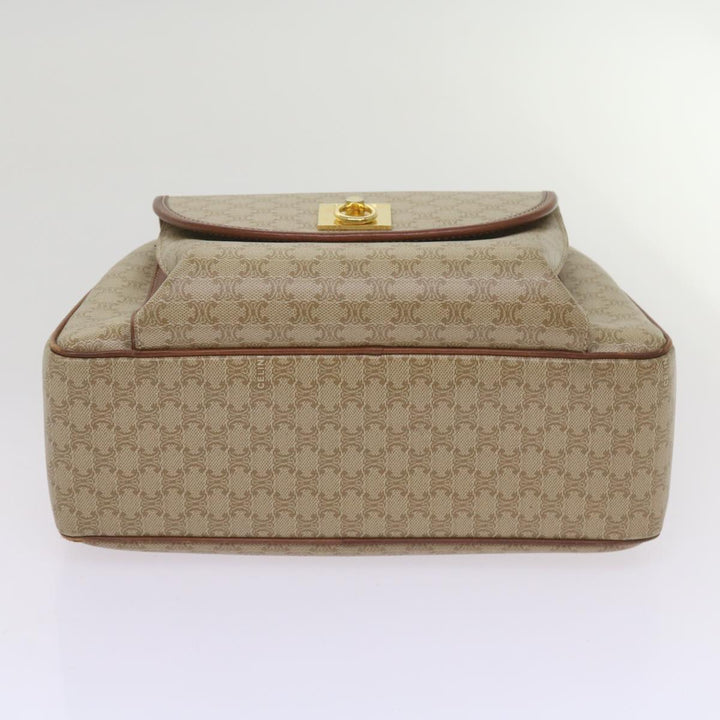 Celine Macadam Canvas Hand Bag Beige Auth 67396