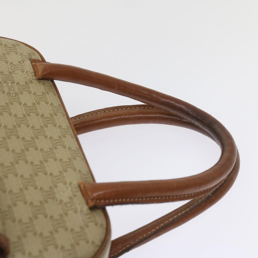 Celine Macadam Canvas Hand Bag Beige Auth 67396