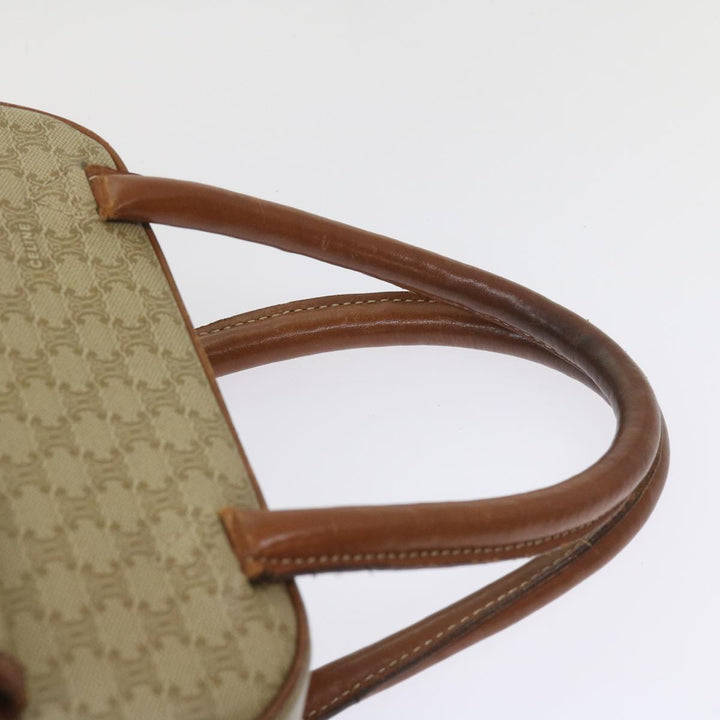 Celine Macadam Canvas Hand Bag Beige Auth 67396