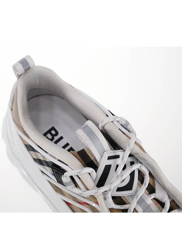Top Quality Burberry Men's Vintage Check Cotton Leather Arthur Low Top Sneakers Beige
