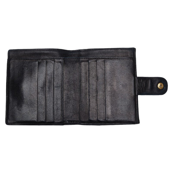 Top Quality Chanel DECACOCO Double Hook Fed Wallet Black Leather  CHANEL