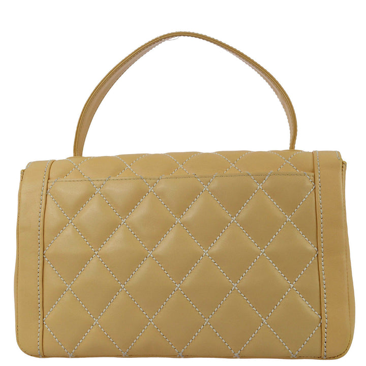 Top Quality Chanel 2005-2006 Beige Calfskin Wild Stitch Handbag