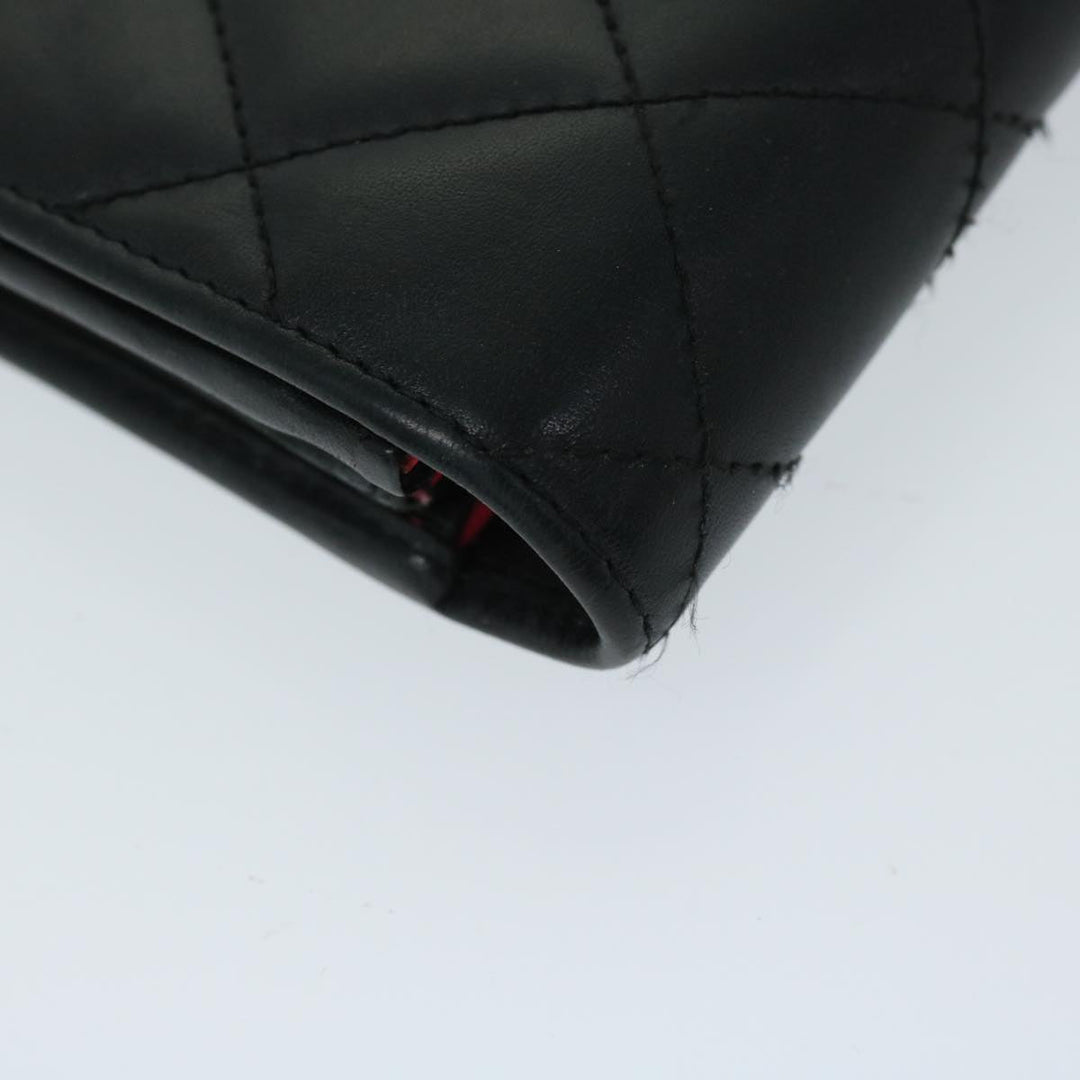 Chanel Cambon Line Long Wallet Leather Black CC Auth 67567