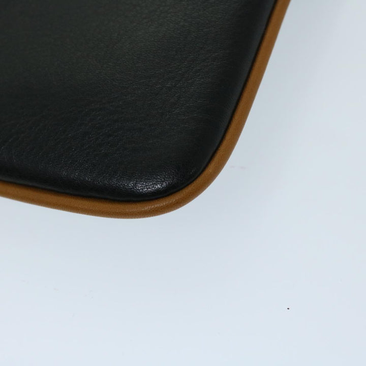 Celine Clutch Bag Leather Black  67581