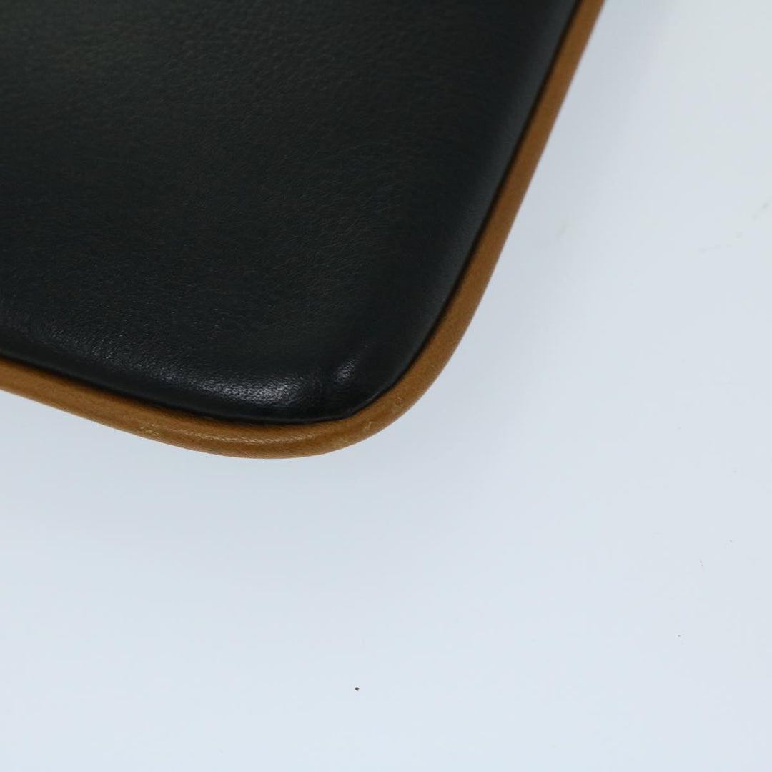 Celine Clutch Bag Leather Black  67581