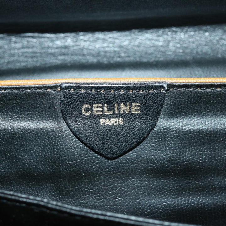 Celine Clutch Bag Leather Black  67581
