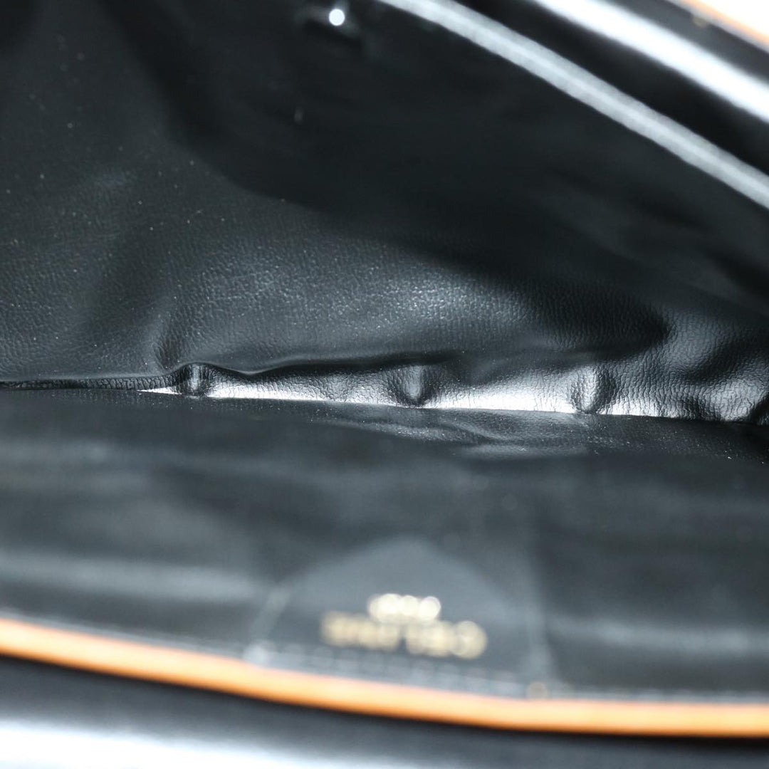 Celine Clutch Bag Leather Black  67581