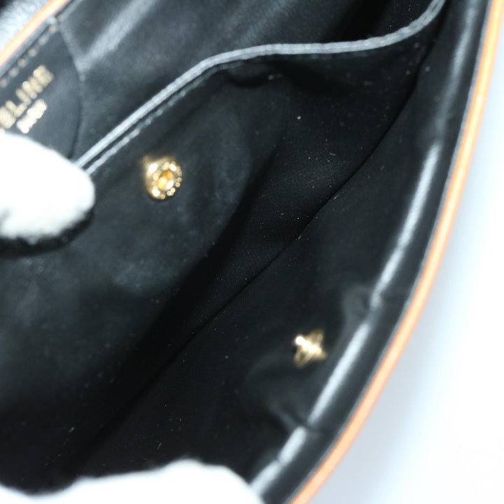 Celine Clutch Bag Leather Black  67581