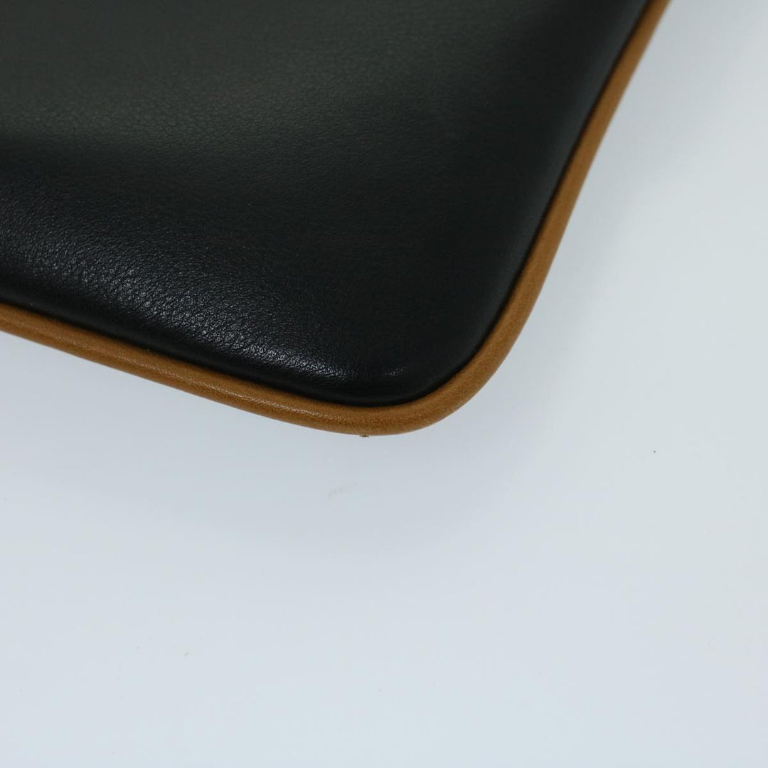 Celine Clutch Bag Leather Black  67581