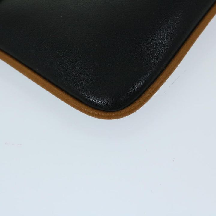 Celine Clutch Bag Leather Black  67581