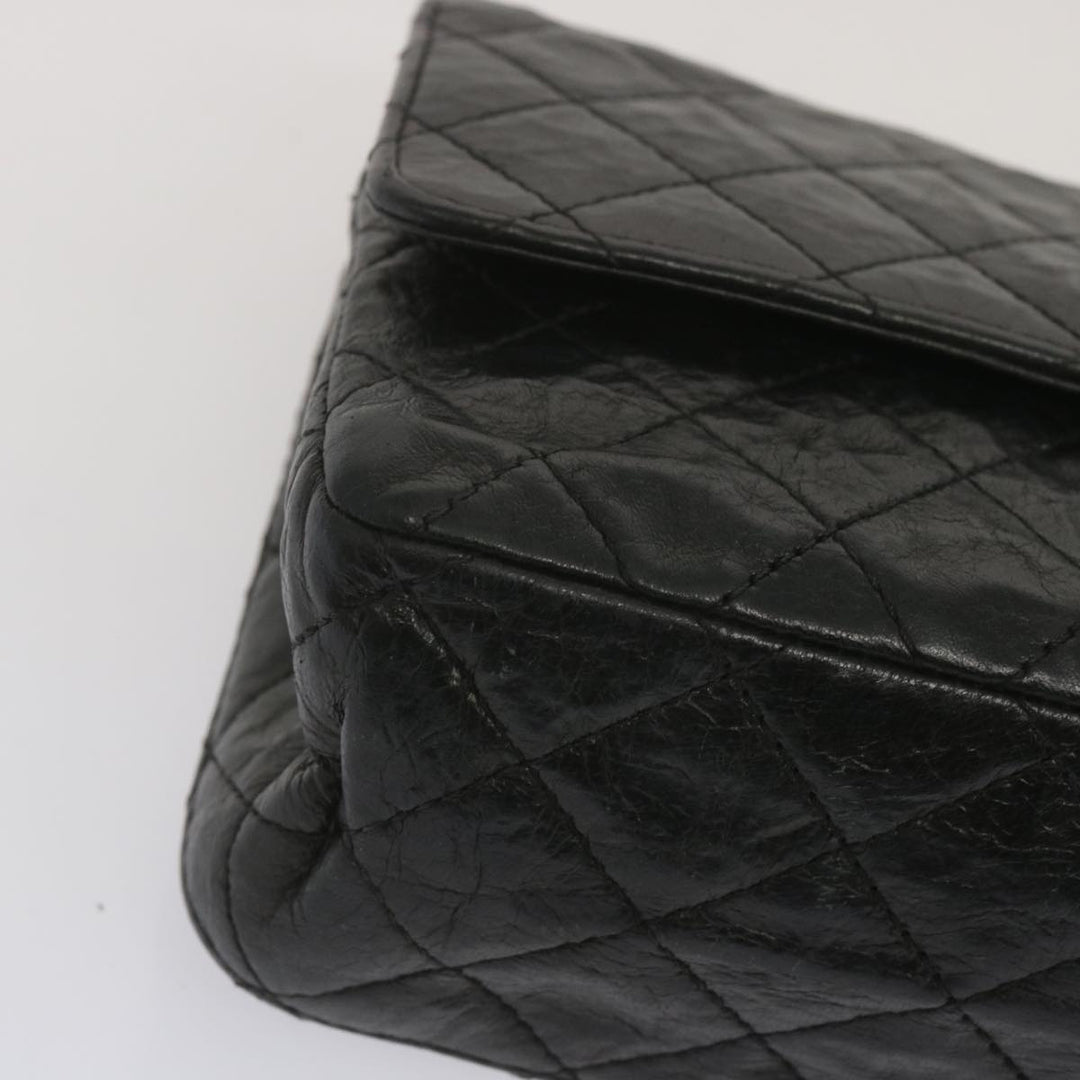 Chanel 2.55 Matelasse Chain Bag Aged Calfskin Black A37586 CC Auth 67618A