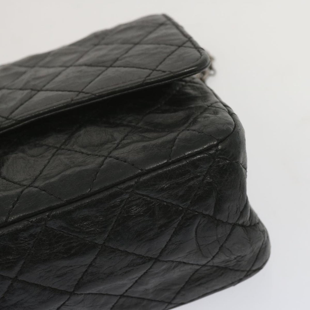Chanel 2.55 Matelasse Chain Bag Aged Calfskin Black A37586 CC Auth 67618A