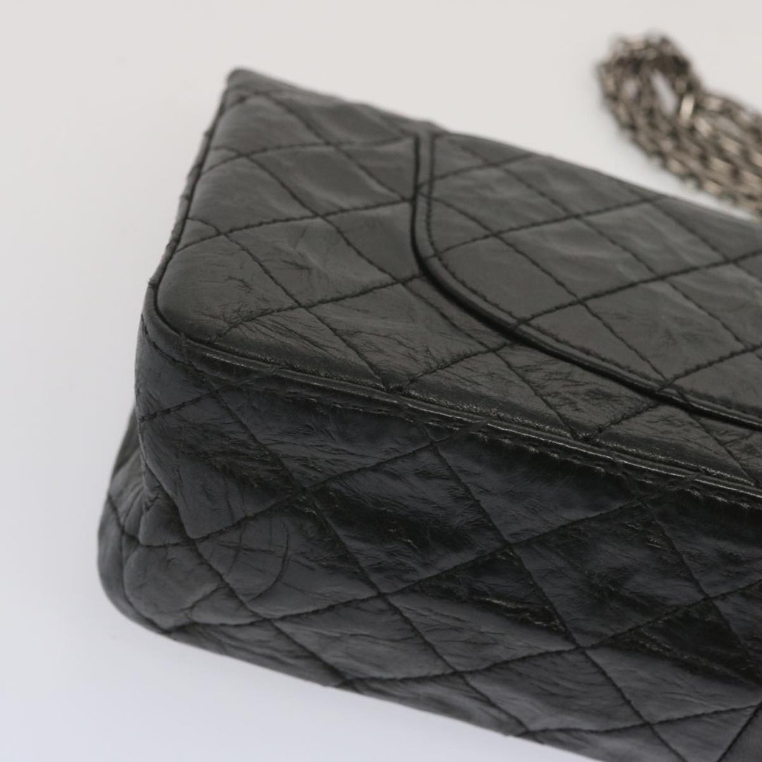 Chanel 2.55 Matelasse Chain Bag Aged Calfskin Black A37586 CC Auth 67618A