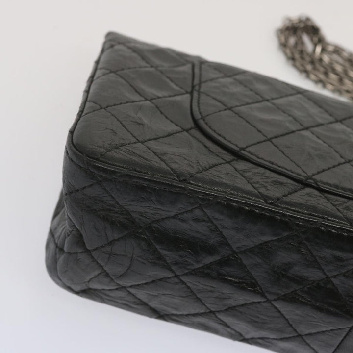 Chanel 2.55 Matelasse Chain Bag Aged Calfskin Black A37586 CC Auth 67618A