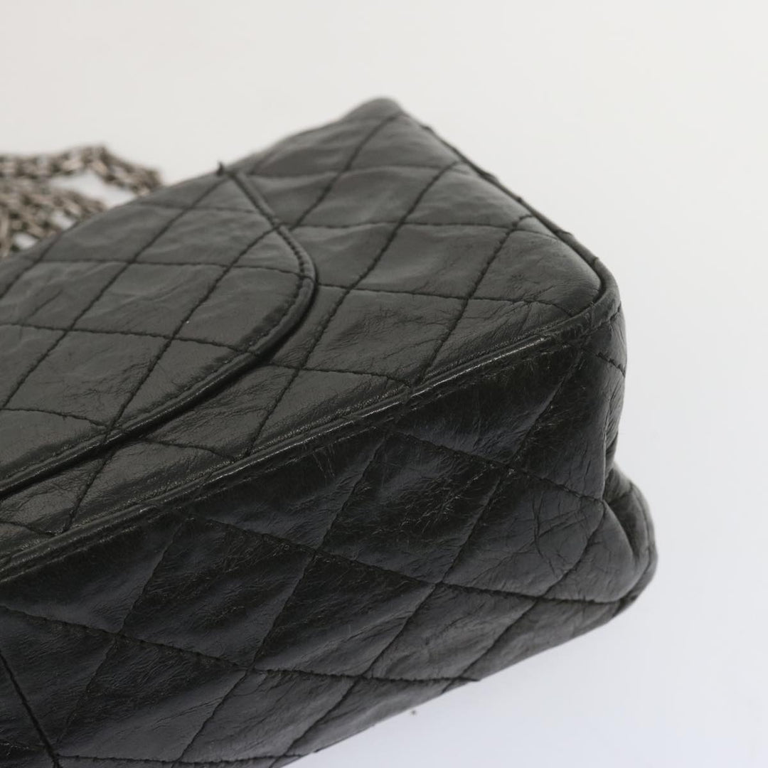 Chanel 2.55 Matelasse Chain Bag Aged Calfskin Black A37586 CC Auth 67618A