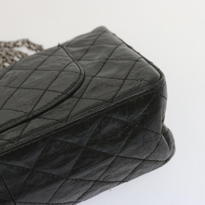 Chanel 2.55 Matelasse Chain Bag Aged Calfskin Black A37586 CC Auth 67618A
