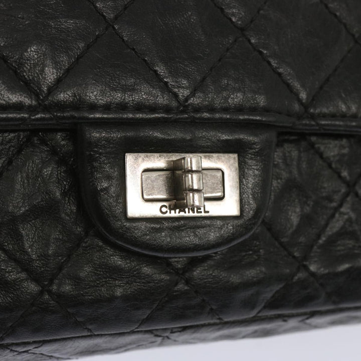 Chanel 2.55 Matelasse Chain Bag Aged Calfskin Black A37586 CC Auth 67618A