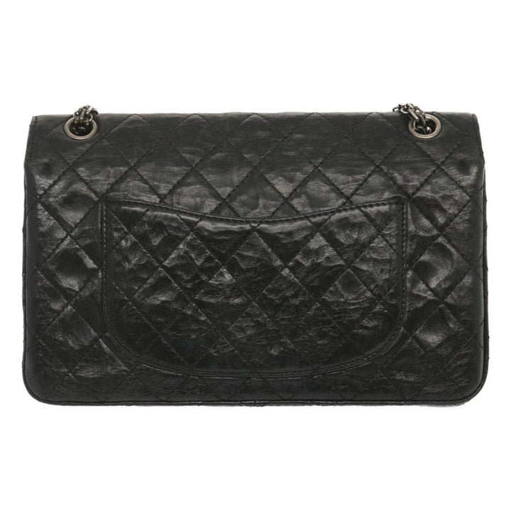 Chanel 2.55 Matelasse Chain Bag Aged Calfskin Black A37586 CC Auth 67618A