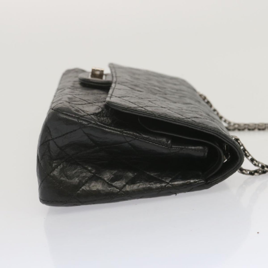 Chanel 2.55 Matelasse Chain Bag Aged Calfskin Black A37586 CC Auth 67618A