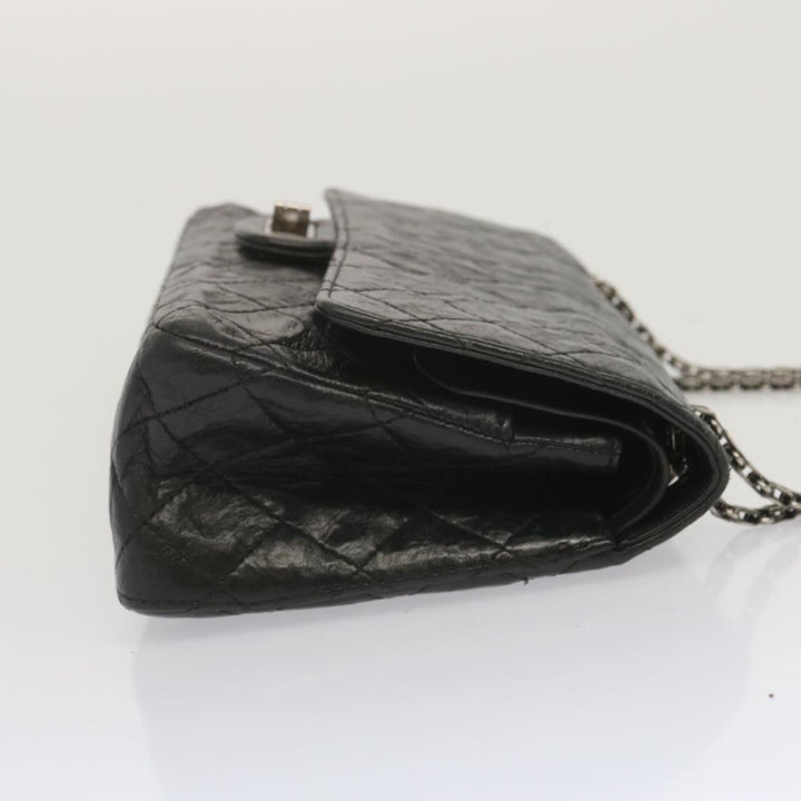 Chanel 2.55 Matelasse Chain Bag Aged Calfskin Black A37586 CC Auth 67618A