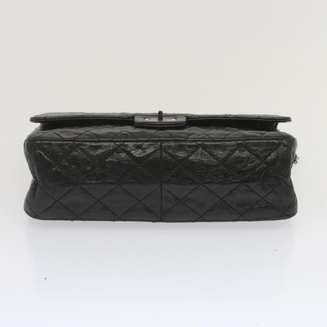 Chanel 2.55 Matelasse Chain Bag Aged Calfskin Black A37586 CC Auth 67618A
