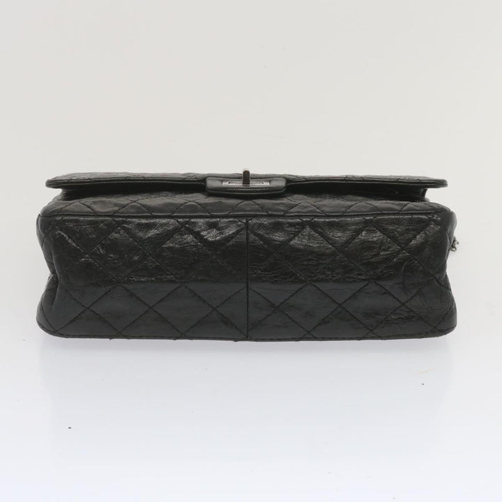 Chanel 2.55 Matelasse Chain Bag Aged Calfskin Black A37586 CC Auth 67618A
