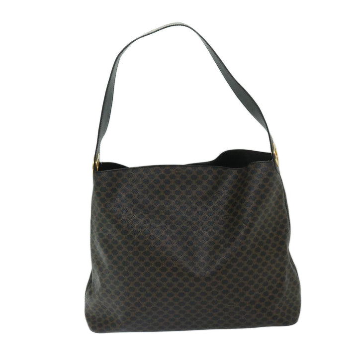 Celine Macadam Canvas Shoulder Bag PVC Black Auth 67628