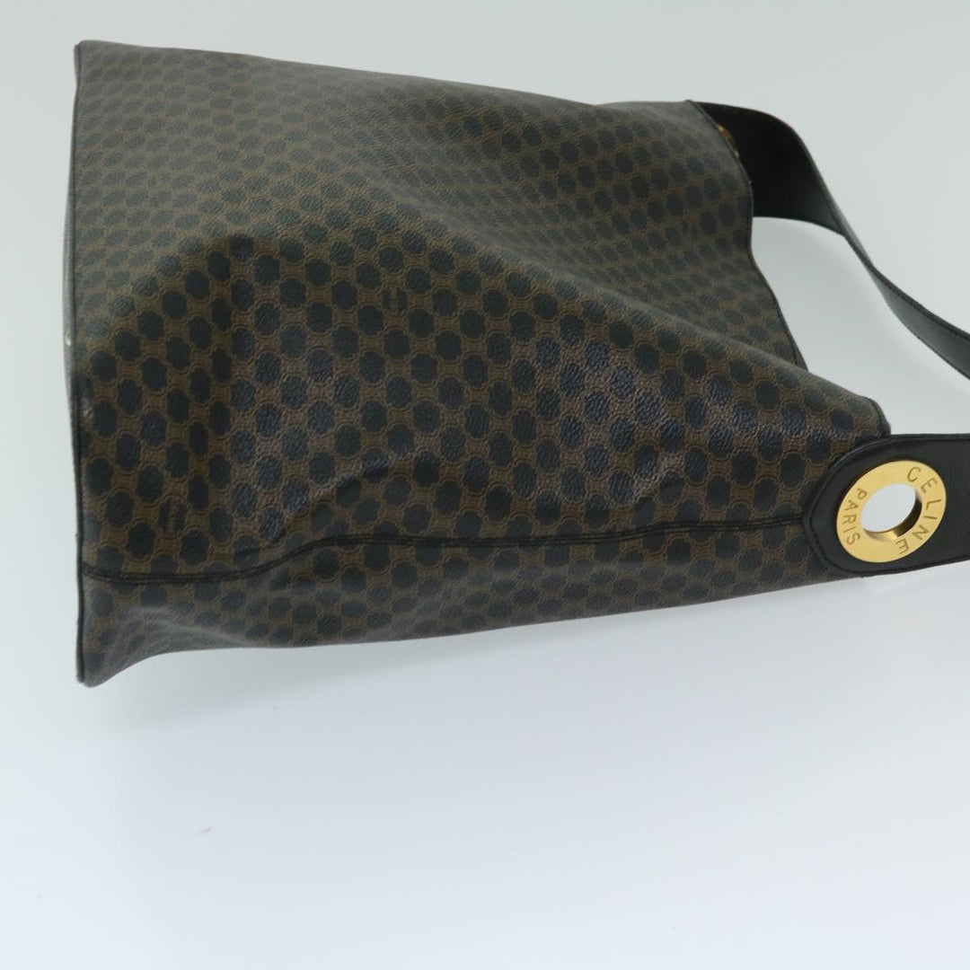 Celine Macadam Canvas Shoulder Bag PVC Black Auth 67628