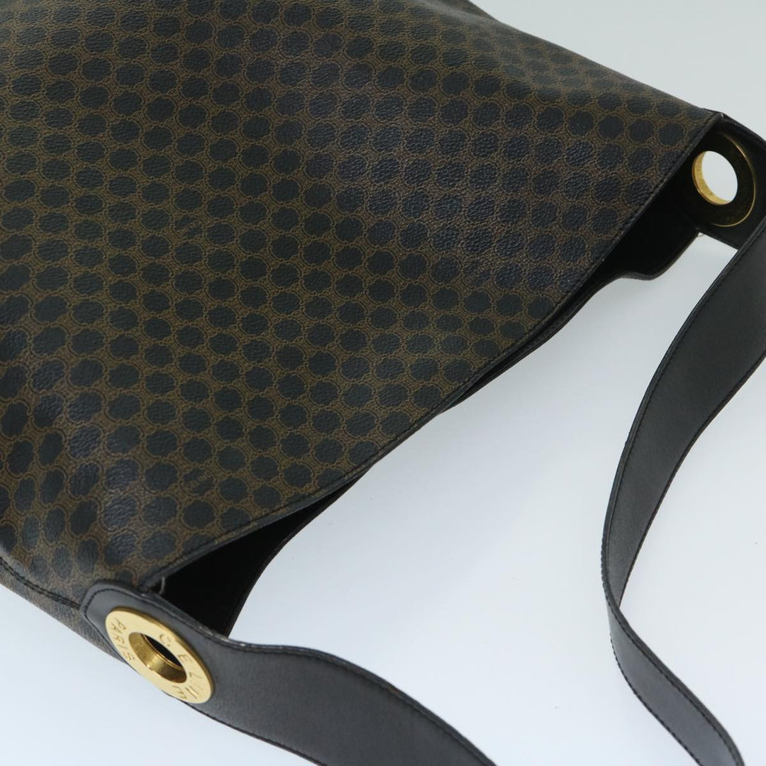 Celine Macadam Canvas Shoulder Bag PVC Black Auth 67628