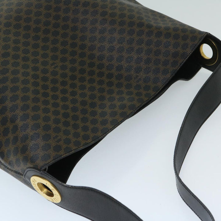 Celine Macadam Canvas Shoulder Bag PVC Black Auth 67628