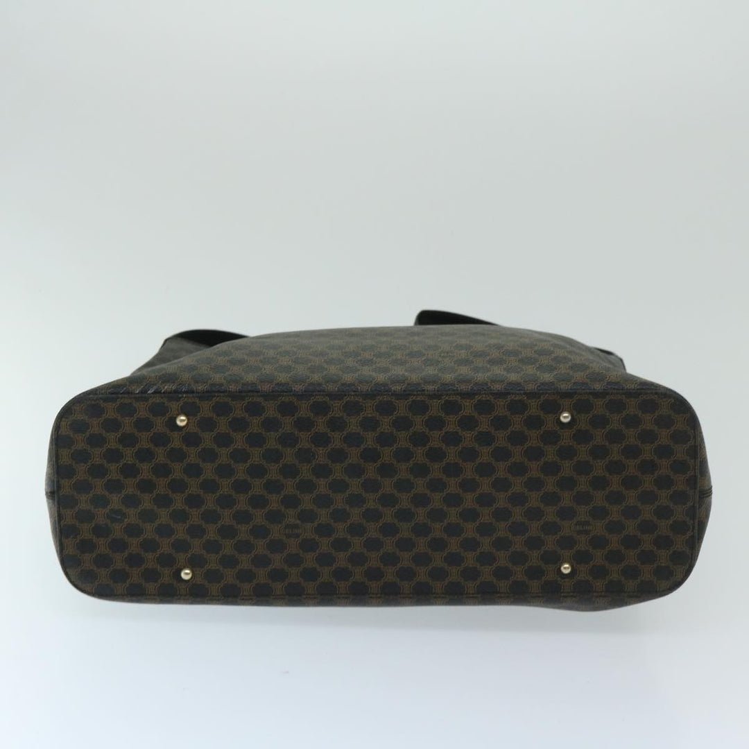Celine Macadam Canvas Shoulder Bag PVC Black Auth 67628