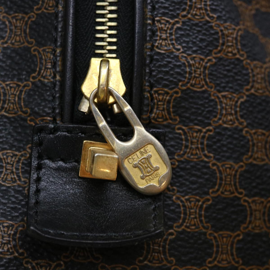 Celine Macadam Canvas Boston Bag PVC Black  67629
