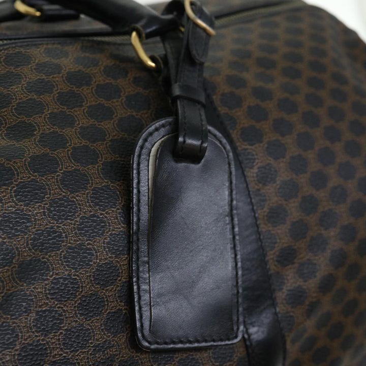 Celine Macadam Canvas Boston Bag PVC Black  67629