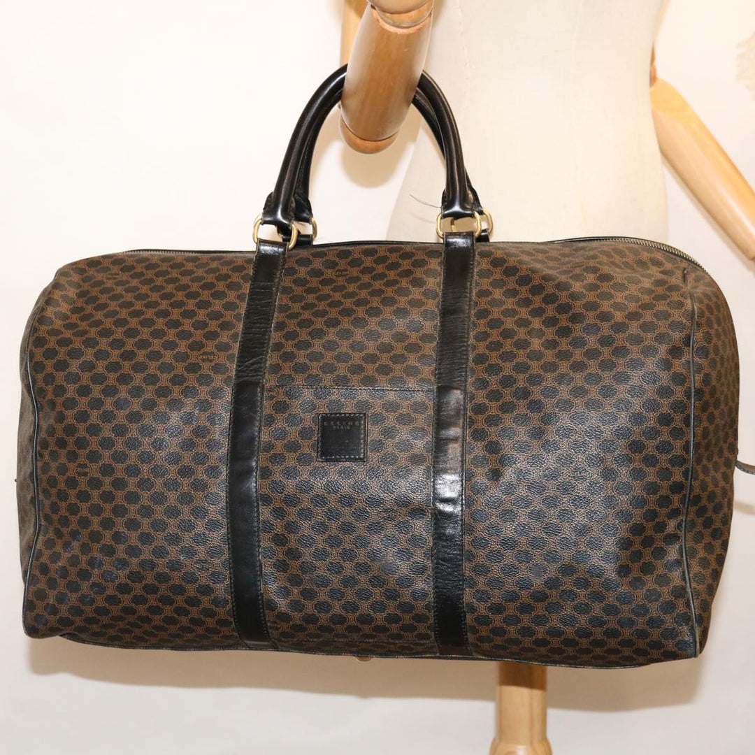 Celine Macadam Canvas Boston Bag PVC Black  67629