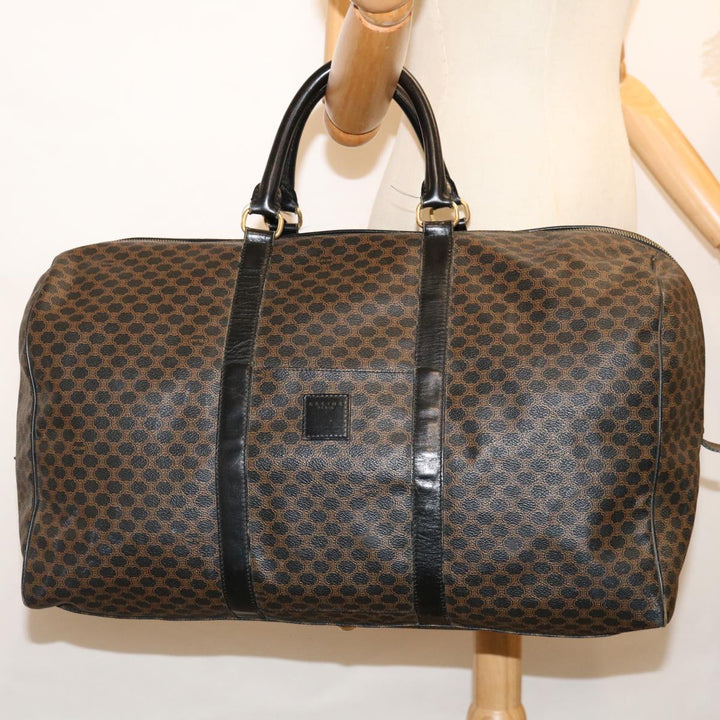 Celine Macadam Canvas Boston Bag PVC Black  67629