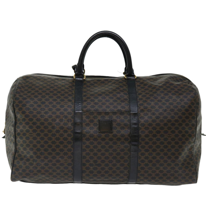 Celine Macadam Canvas Boston Bag PVC Black  67629