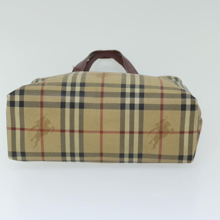 Burberry Nova Check Tote Bag PVC Beige Auth 67654