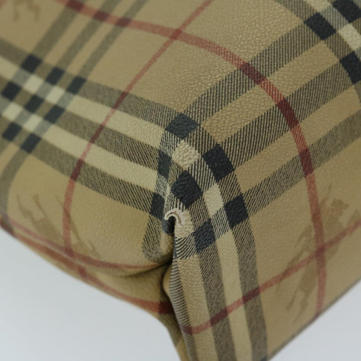 Burberry Nova Check Tote Bag PVC Beige Auth 67654