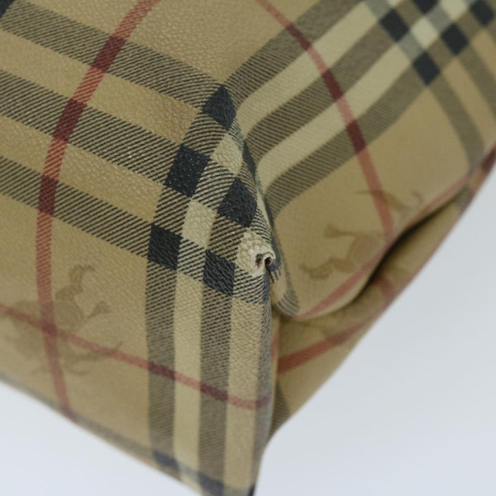 Burberry Nova Check Tote Bag PVC Beige Auth 67654