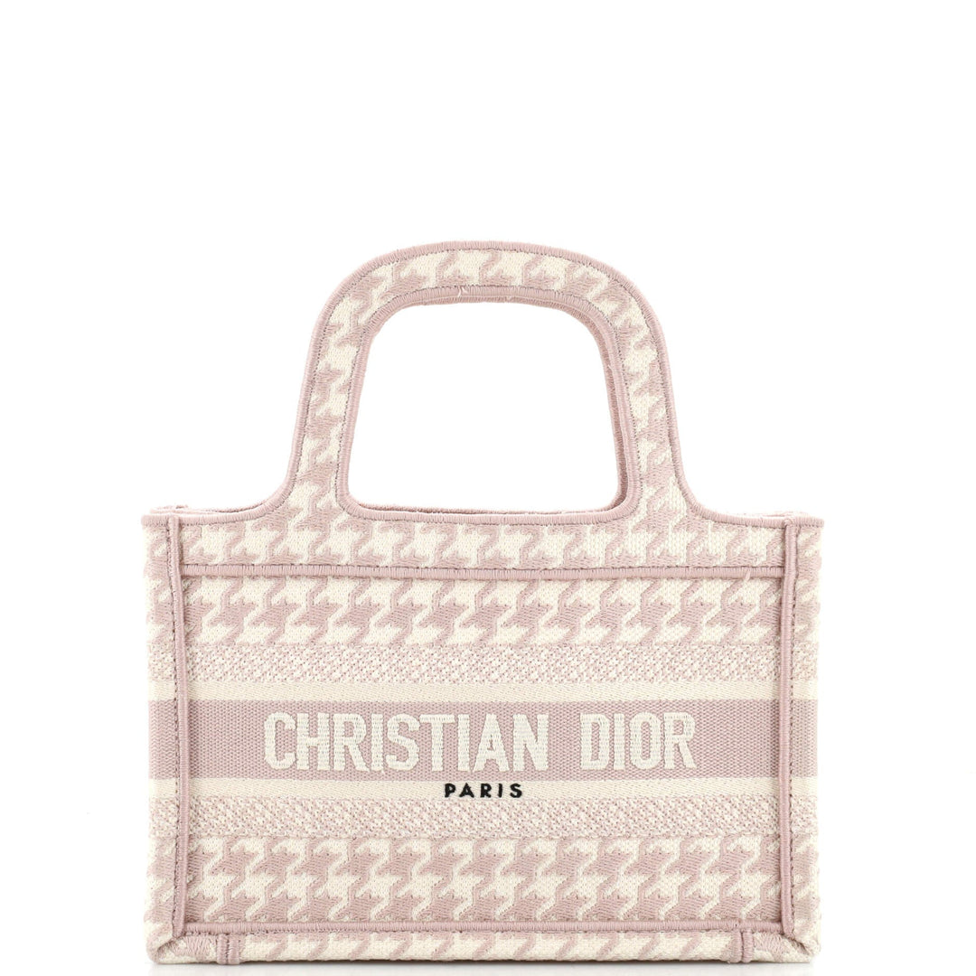 Top quality Dior Book Tote Houndstooth Canvas Mini
