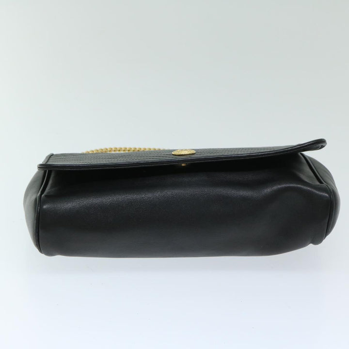 Celine Chain Shoulder Bag Leather Black Auth 67658